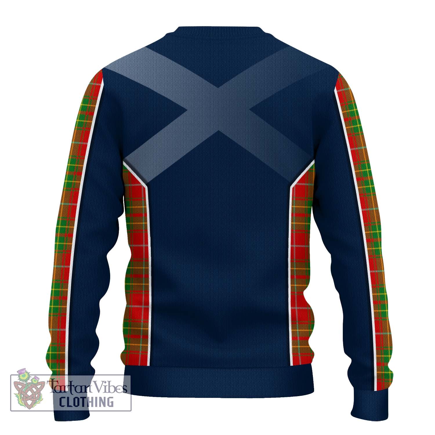 Tartan Vibes Clothing Burnett Ancient Tartan Knitted Sweater with Family Crest and Lion Rampant Vibes Sport Style