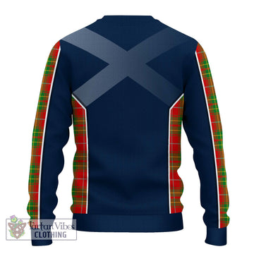 Burnett Tartan Knitted Sweater with Family Crest and Lion Rampant Vibes Sport Style