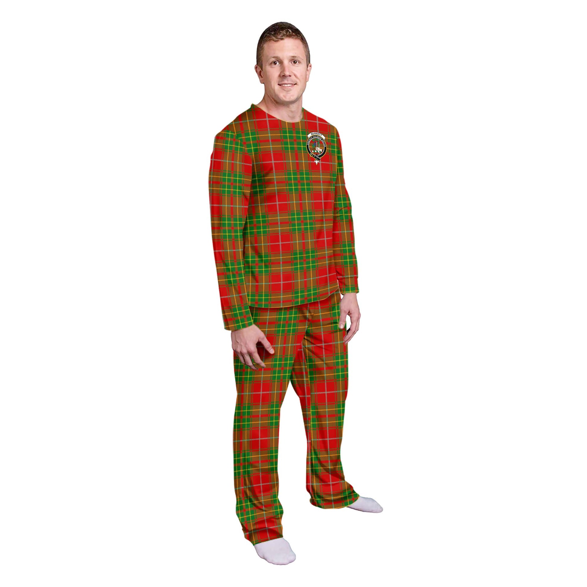 Burnett Tartan Pajamas Family Set with Family Crest - Tartan Vibes Clothing