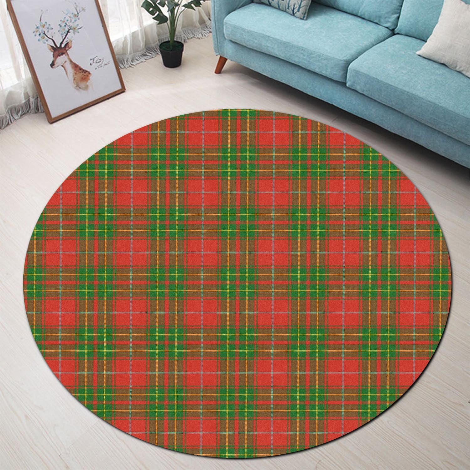 Burnett Ancient Tartan Round Rug - Tartanvibesclothing