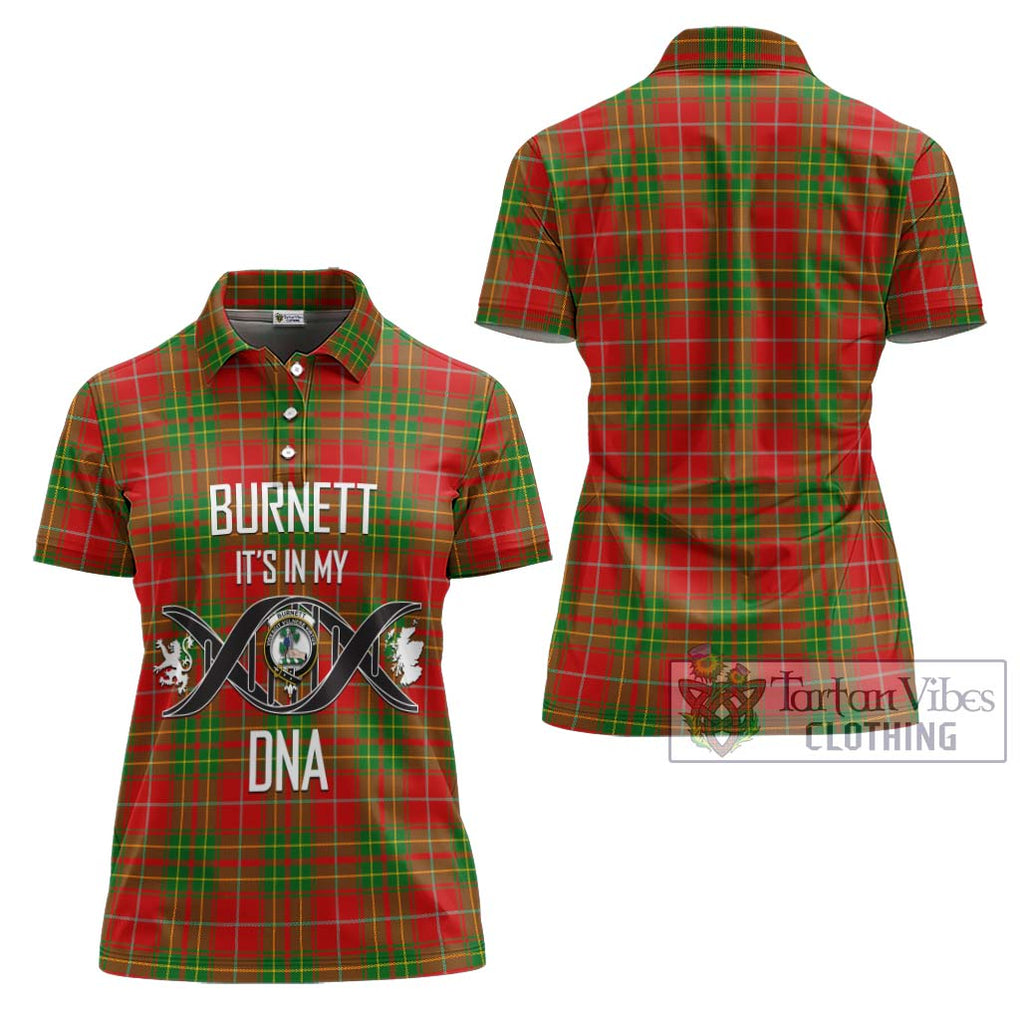 Burnett Tartan Women's Polo Shirt with Family Crest DNA In Me Style - Tartanvibesclothing Shop