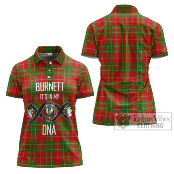 Burnett Tartan Women's Polo Shirt with Family Crest DNA In Me Style