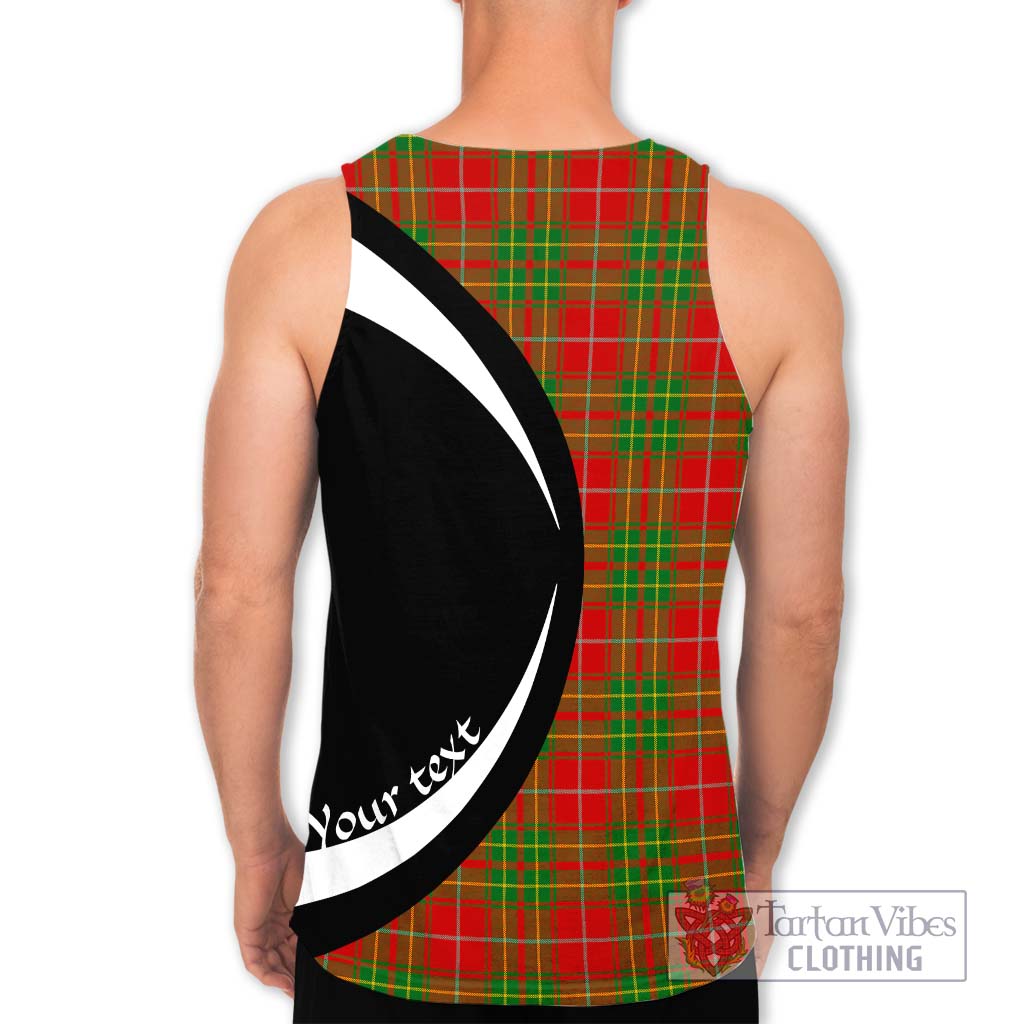 Burnett Tartan Men's Tank Top with Family Crest Circle Style - Tartan Vibes Clothing