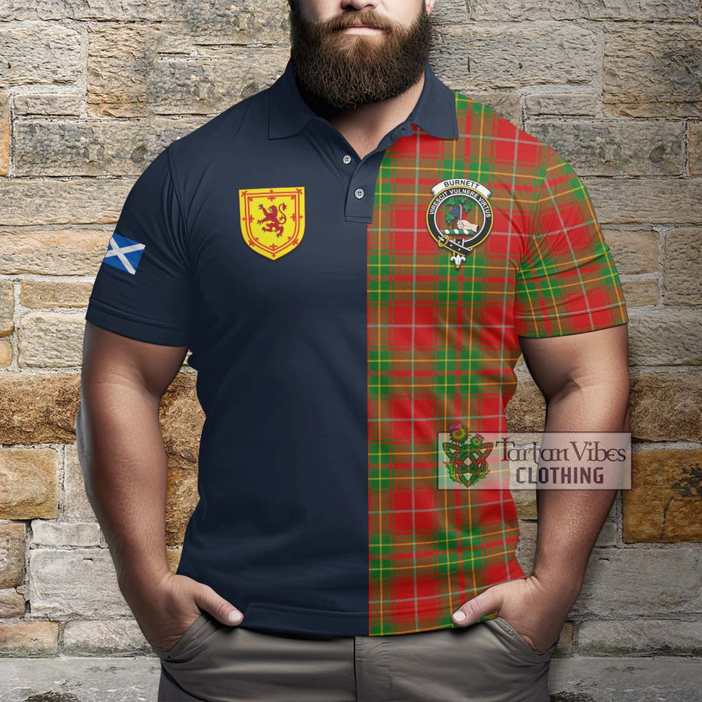 Tartan Vibes Clothing Burnett Ancient Tartan Polo Shirt with Scottish Lion Royal Arm Half Style