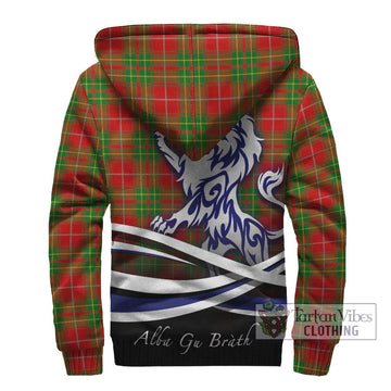 Burnett Tartan Sherpa Hoodie with Alba Gu Brath Regal Lion Emblem