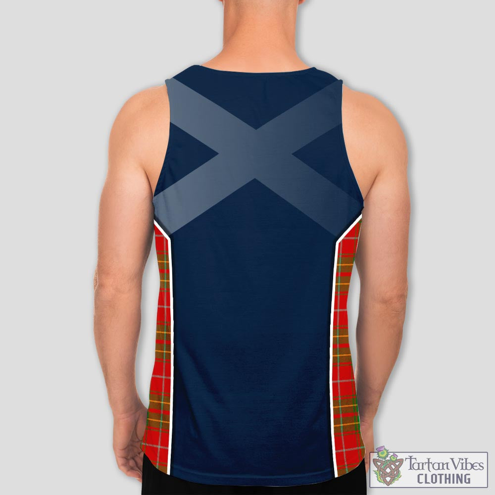 Tartan Vibes Clothing Burnett Ancient Tartan Men's Tanks Top with Family Crest and Scottish Thistle Vibes Sport Style