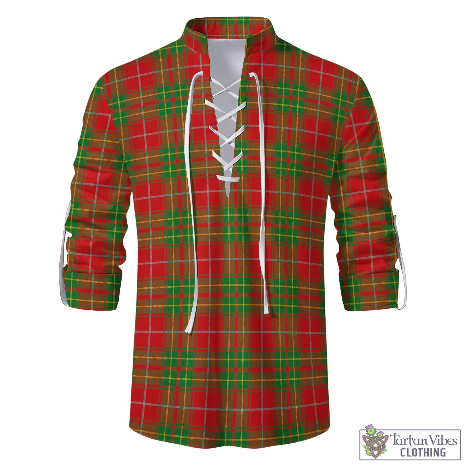 Tartan Vibes Clothing Burnett Ancient Tartan Men's Scottish Traditional Jacobite Ghillie Kilt Shirt
