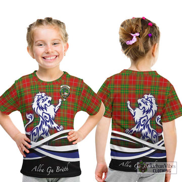 Burnett Tartan Kid T-Shirt with Alba Gu Brath Regal Lion Emblem