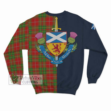 Burnett Tartan Sweatshirt Alba with Scottish Lion Royal Arm Half Style