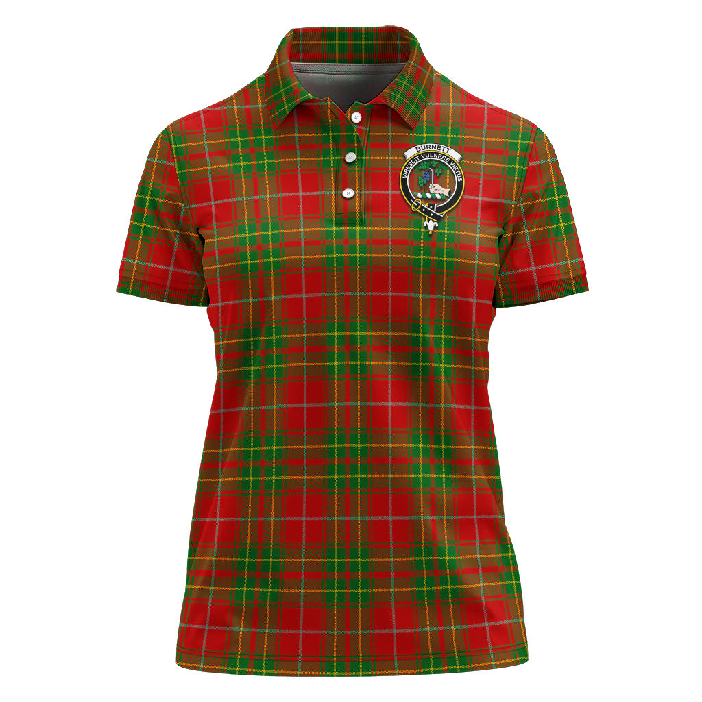 Burnett Tartan Polo Shirt with Family Crest For Women - Tartan Vibes Clothing