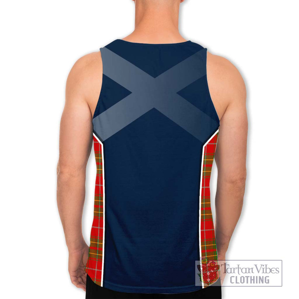 Burnett Tartan Men's Tank Top with Family Crest and Lion Rampant Vibes Sport Style - Tartan Vibes Clothing