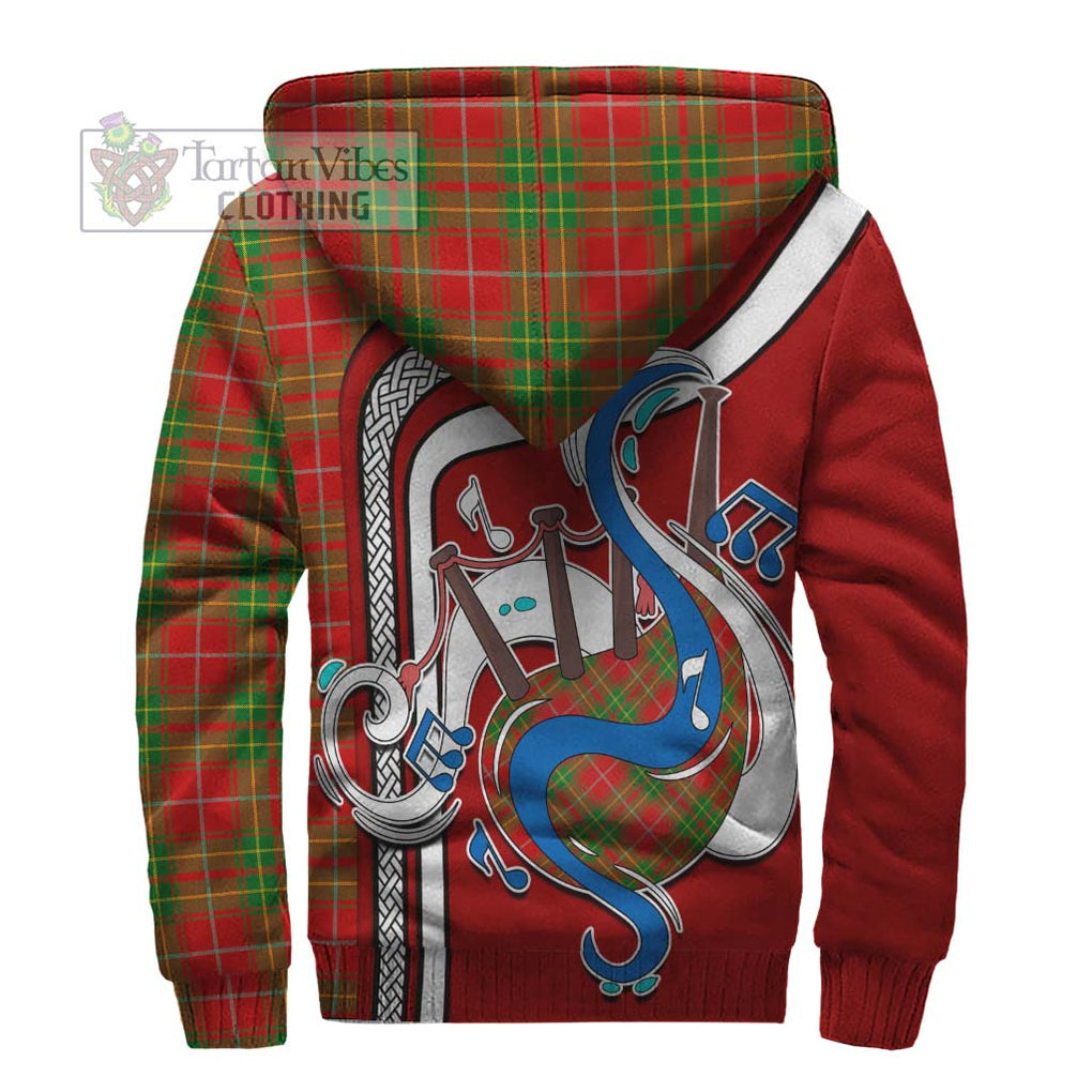 Burnett Tartan Sherpa Hoodie with Epic Bagpipe Style - Tartanvibesclothing Shop