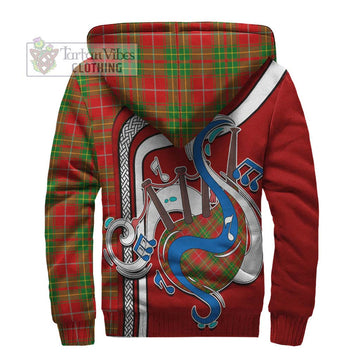 Burnett Tartan Sherpa Hoodie with Epic Bagpipe Style