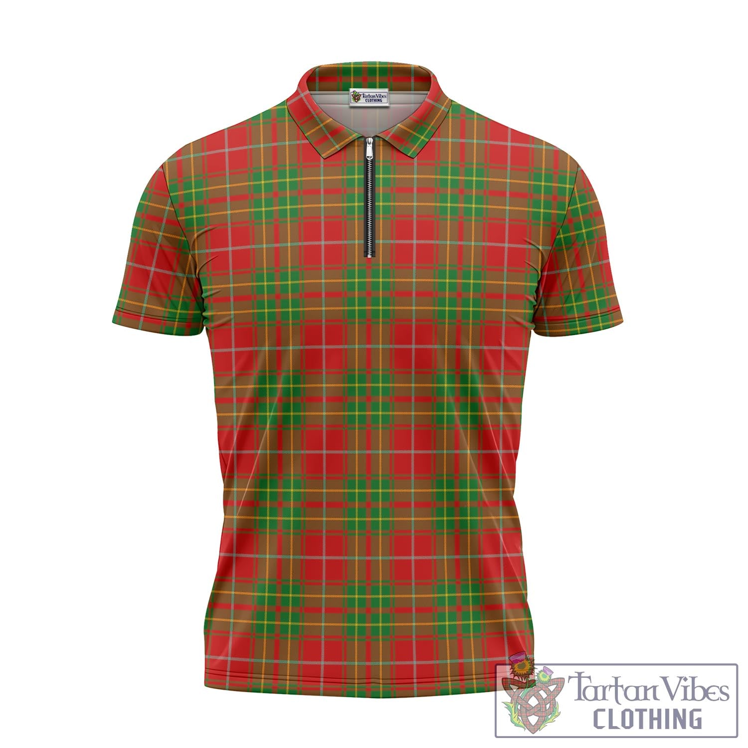 Tartan Vibes Clothing Burnett Ancient Tartan Zipper Polo Shirt