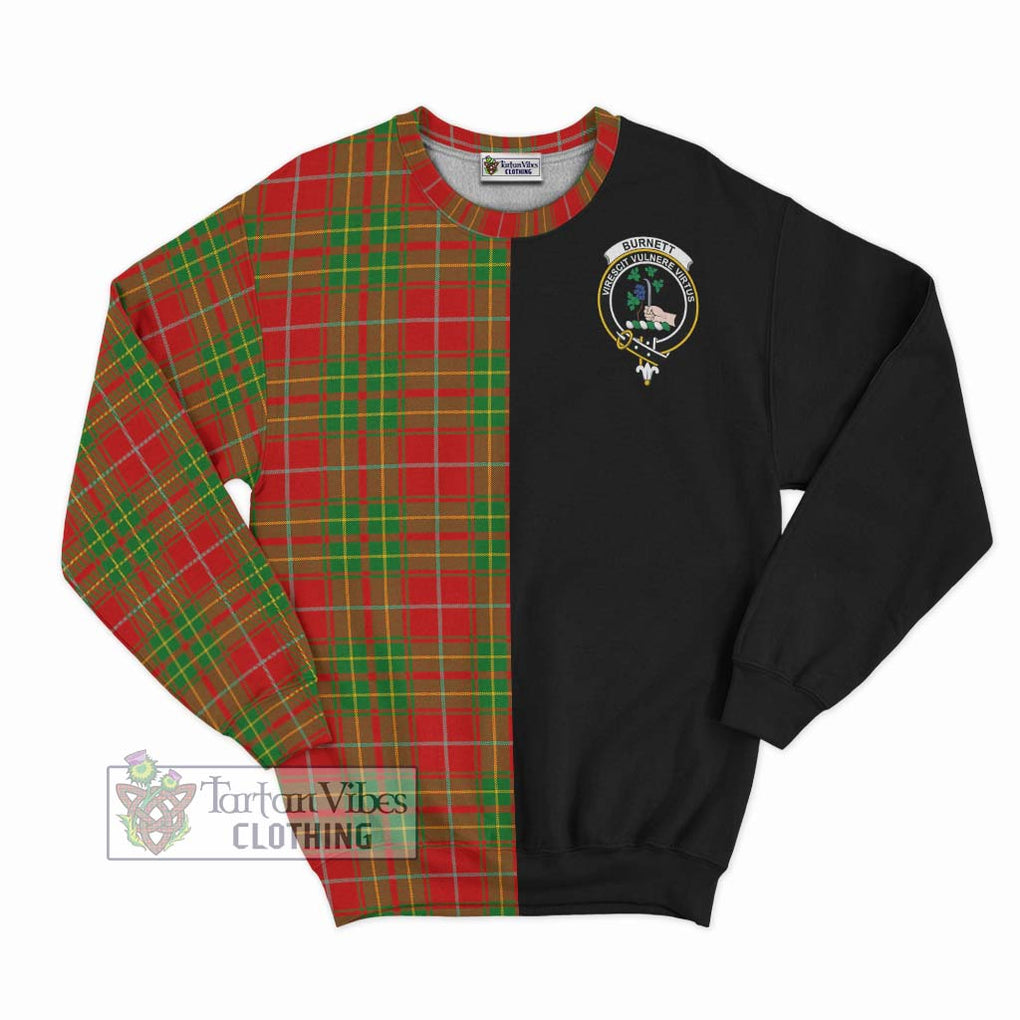 Burnett Tartan Sweatshirt with Family Crest and Half Of Me Style - Tartanvibesclothing Shop