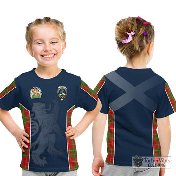 Burnett Tartan Kid T-Shirt with Family Crest and Lion Rampant Vibes Sport Style