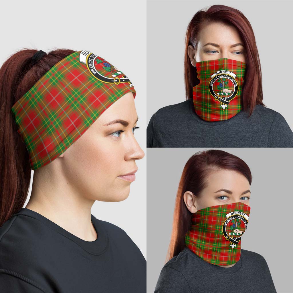 Burnett Ancient Tartan Neck Gaiters, Tartan Bandanas, Tartan Head Band with Family Crest