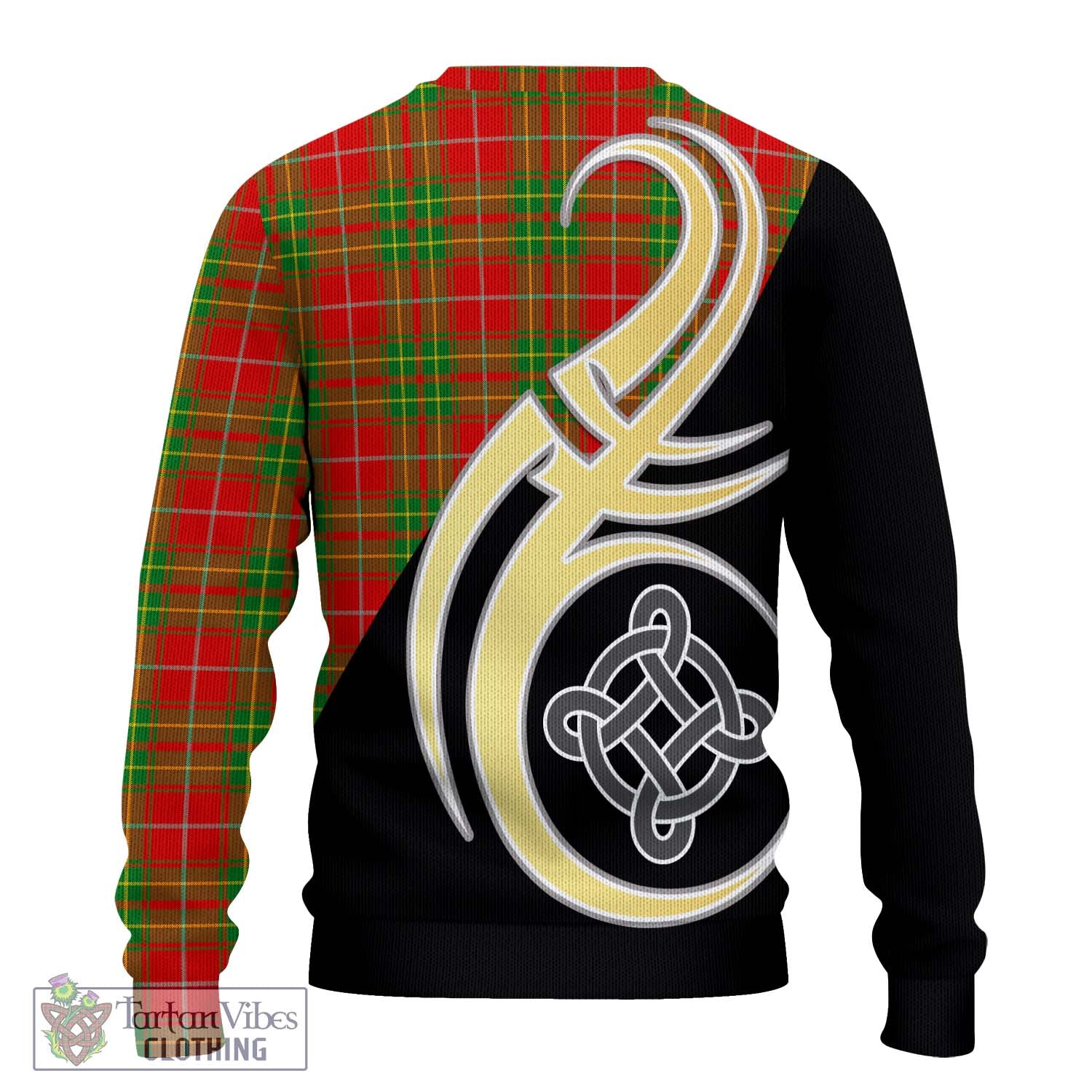 Burnett Tartan Knitted Sweater with Family Crest and Celtic Symbol Style - Tartan Vibes Clothing