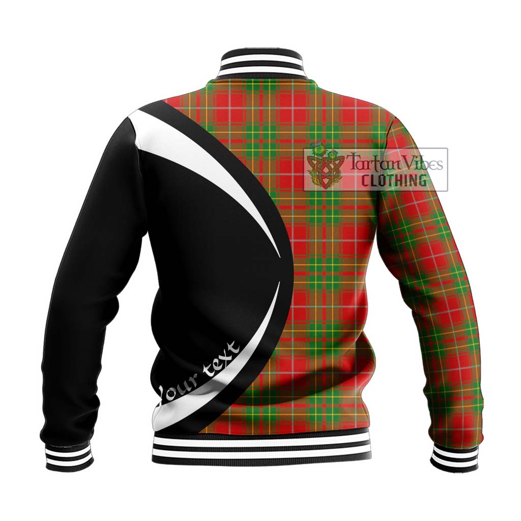 Burnett Tartan Baseball Jacket with Family Crest Circle Style - Tartan Vibes Clothing