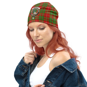 Burnett Tartan Beanies Hat with Family Crest