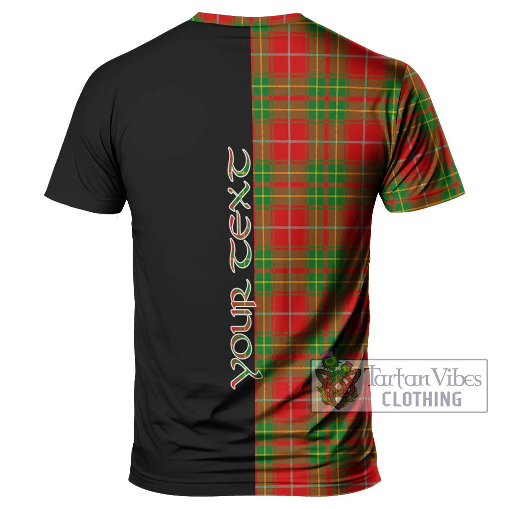 Burnett Tartan T-Shirt with Family Crest and Half Of Me Style - Tartanvibesclothing Shop