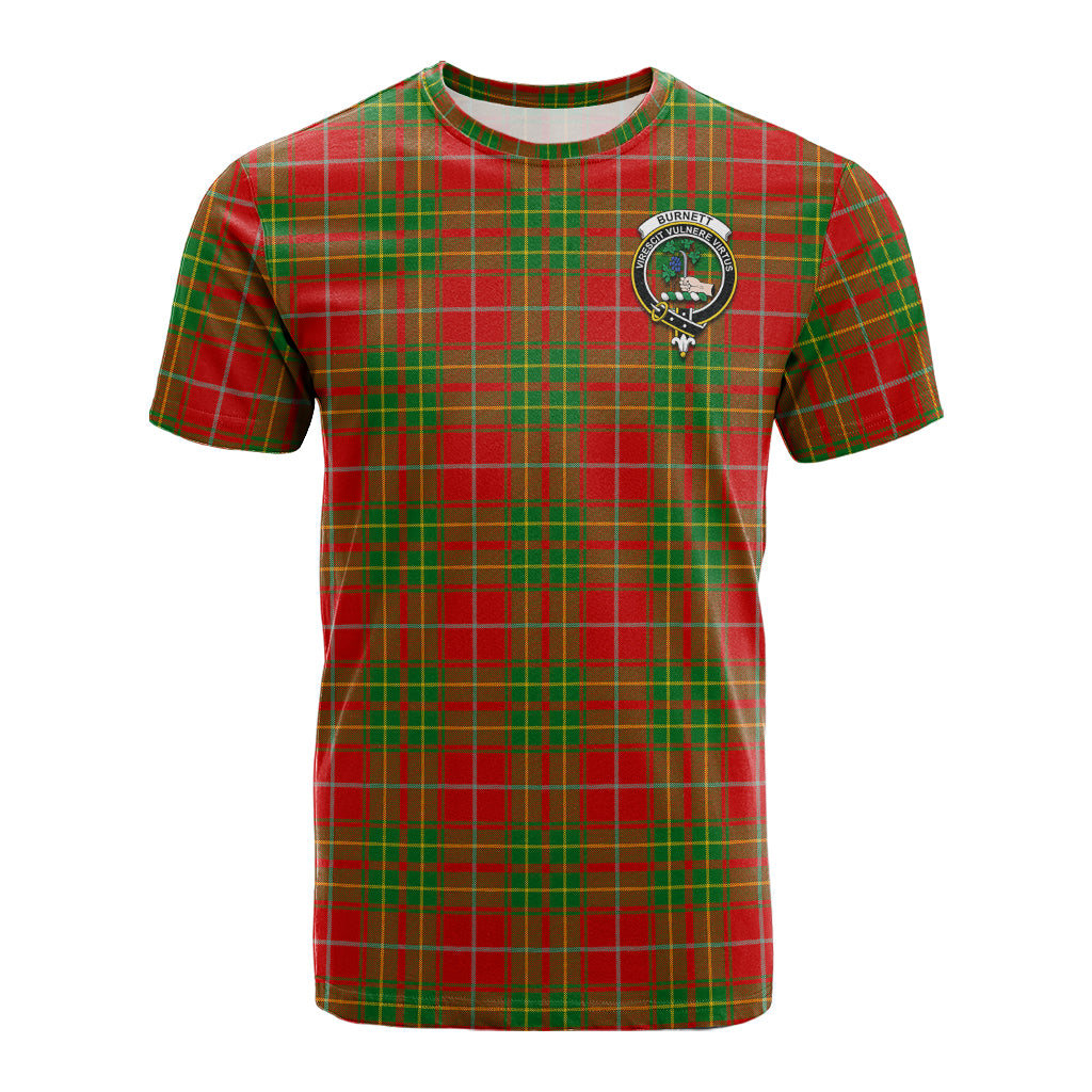 Burnett Tartan T-Shirt with Family Crest - Tartan Vibes Clothing