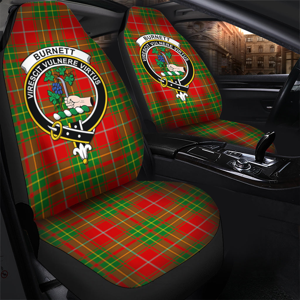 Burnett Ancient Tartan Car Seat Cover with Family Crest - Tartanvibesclothing