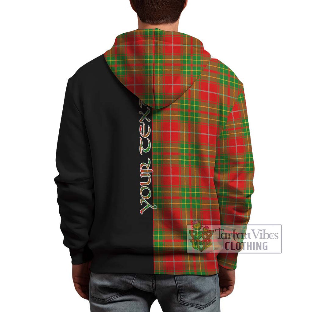 Burnett Tartan Hoodie with Family Crest and Half Of Me Style - Tartanvibesclothing Shop