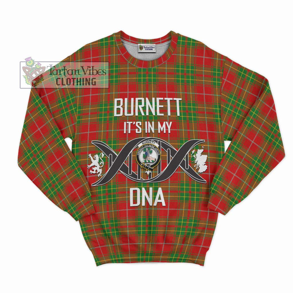 Burnett Tartan Sweatshirt with Family Crest DNA In Me Style - Tartanvibesclothing Shop