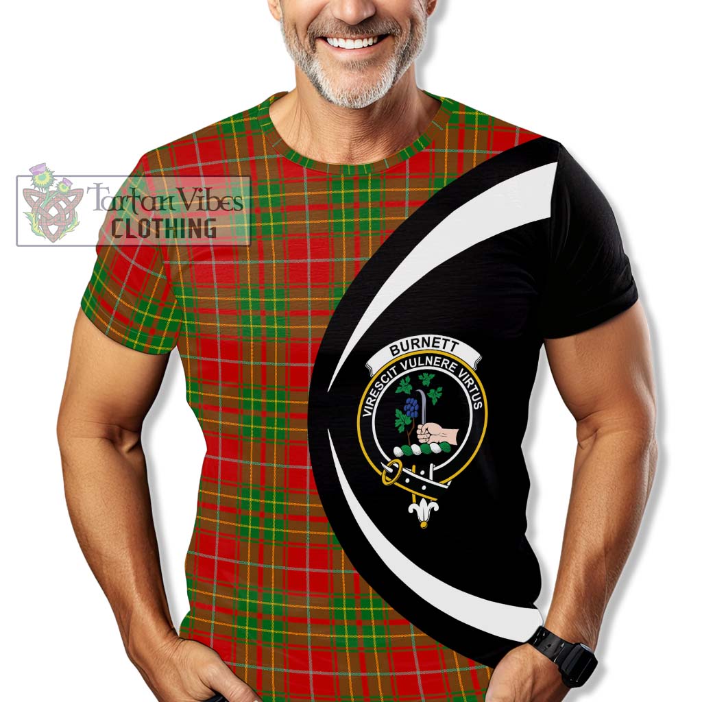 Tartan Vibes Clothing Burnett Ancient Tartan T-Shirt with Family Crest Circle Style