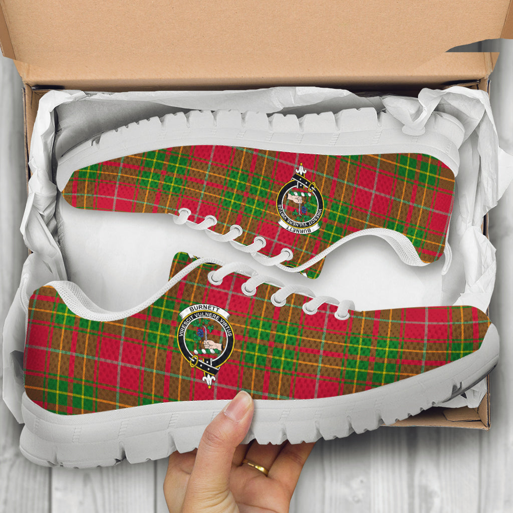 Burnett Tartan Sneakers with Family Crest - Tartan Vibes Clothing