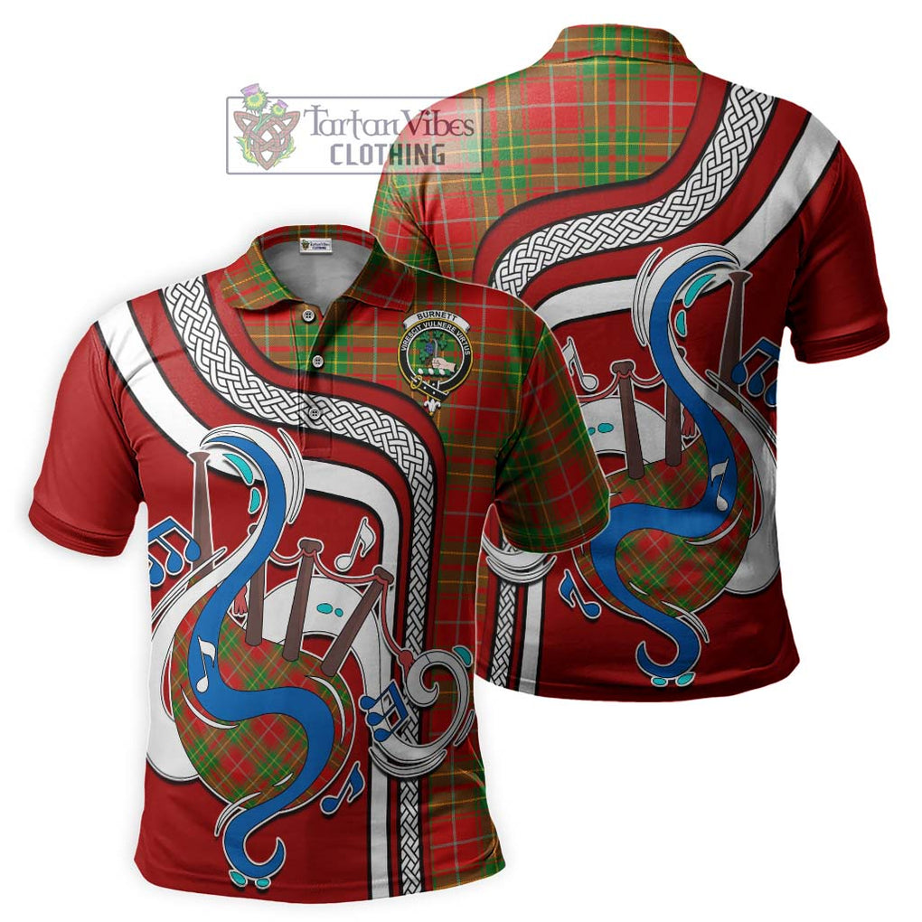 Tartan Vibes Clothing Burnett Ancient Tartan Polo Shirt with Epic Bagpipe Style