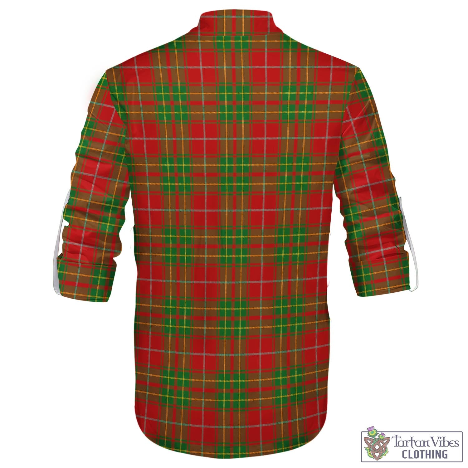 Tartan Vibes Clothing Burnett Ancient Tartan Men's Scottish Traditional Jacobite Ghillie Kilt Shirt with Family Crest