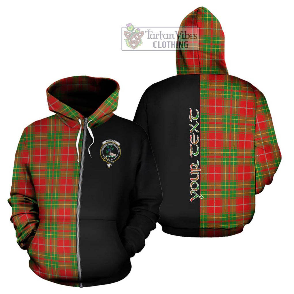 Burnett Tartan Hoodie with Family Crest and Half Of Me Style - Tartanvibesclothing Shop