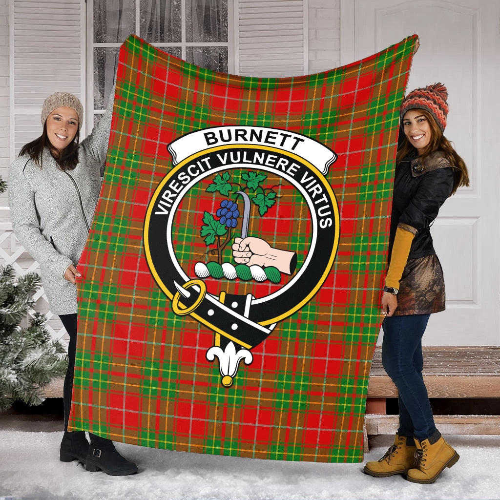 Burnett Tartan Blanket with Family Crest - Tartan Vibes Clothing