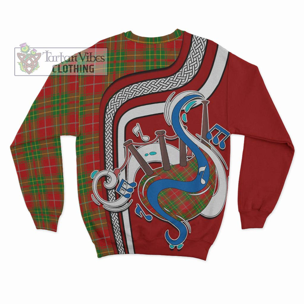 Burnett Tartan Sweatshirt with Epic Bagpipe Style - Tartanvibesclothing Shop