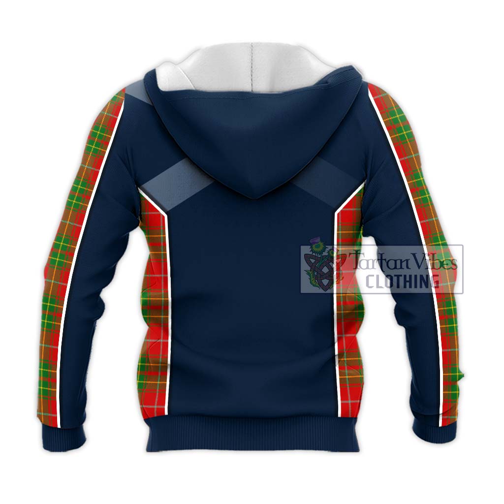 Tartan Vibes Clothing Burnett Ancient Tartan Knitted Hoodie with Family Crest and Lion Rampant Vibes Sport Style