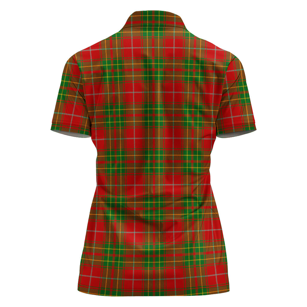 Burnett Tartan Polo Shirt with Family Crest For Women - Tartan Vibes Clothing