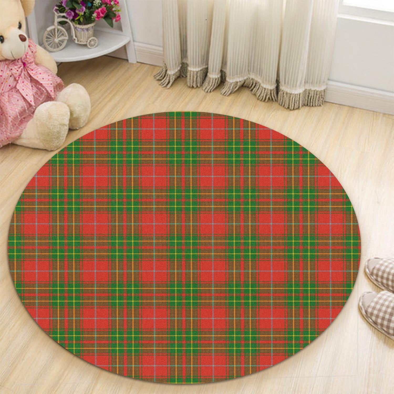 Burnett Ancient Tartan Round Rug - Tartanvibesclothing