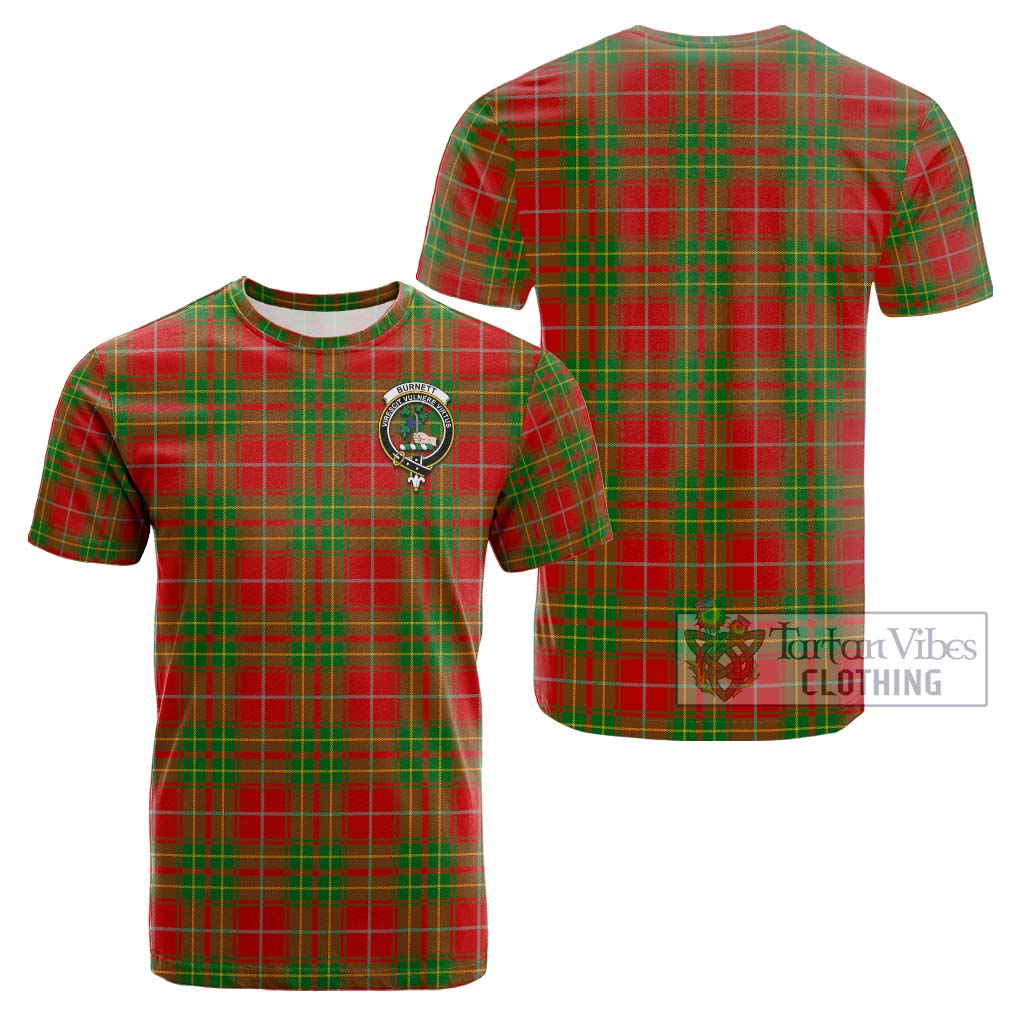 Tartan Vibes Clothing Burnett Ancient Tartan Cotton T-Shirt with Family Crest