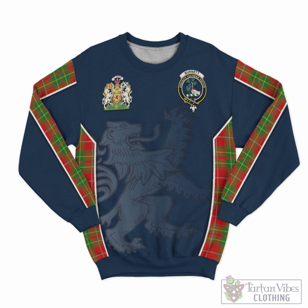 Tartan Vibes Clothing Burnett Ancient Tartan Sweater with Family Crest and Lion Rampant Vibes Sport Style