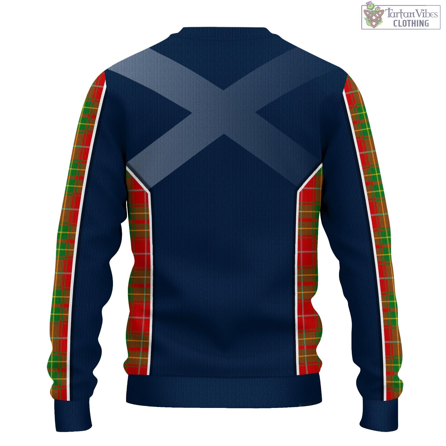 Tartan Vibes Clothing Burnett Ancient Tartan Knitted Sweatshirt with Family Crest and Scottish Thistle Vibes Sport Style