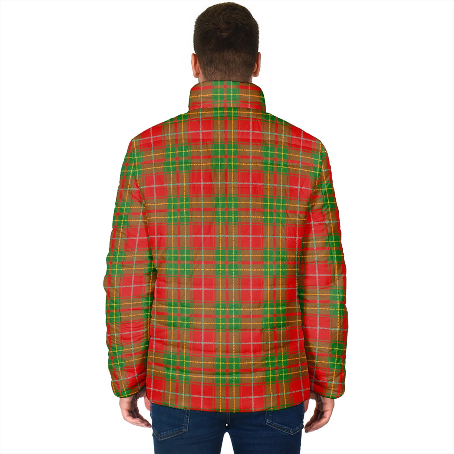 Burnett Tartan Padded Jacket with Family Crest - Tartan Vibes Clothing