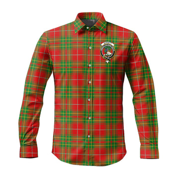 Burnett Tartan Long Sleeve Button Up Shirt with Family Crest