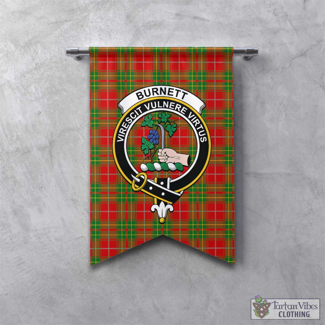 Tartan Vibes Clothing Burnett Ancient Tartan Gonfalon, Tartan Banner with Family Crest