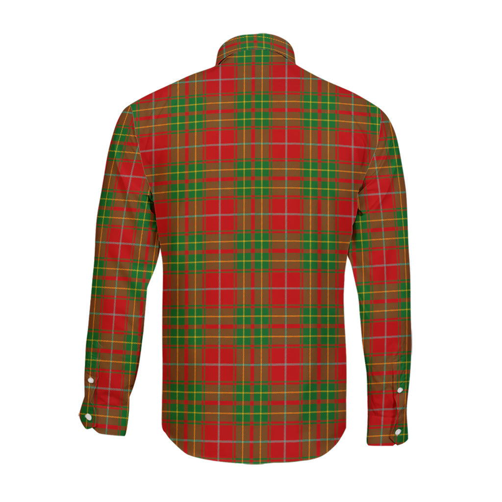 Burnett Ancient Tartan Long Sleeve Button Up Shirt with Family Crest