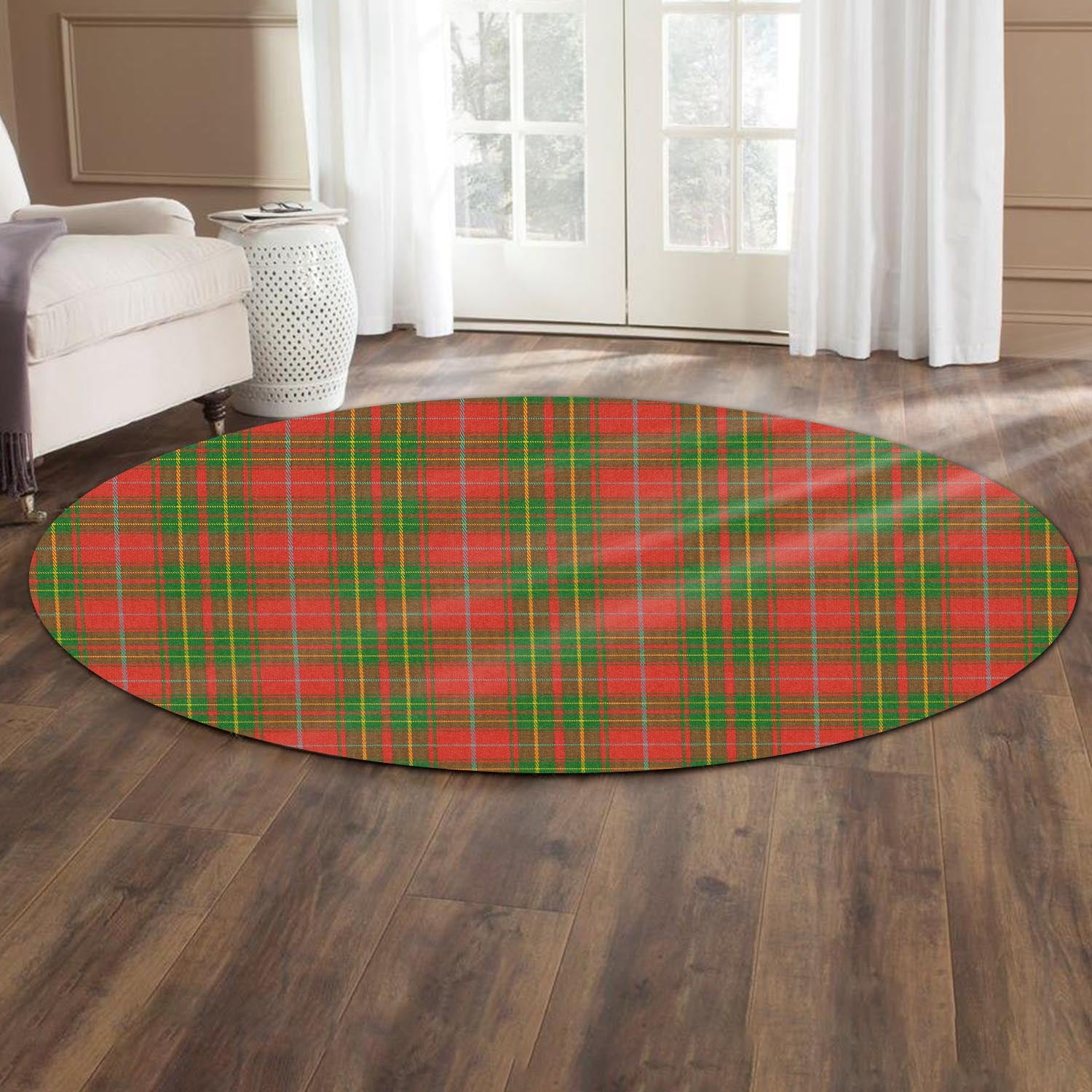 Burnett Ancient Tartan Round Rug - Tartanvibesclothing