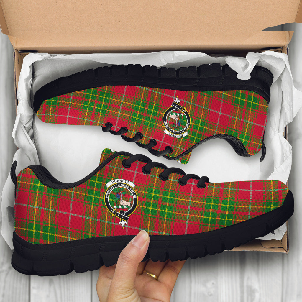 Burnett Tartan Sneakers with Family Crest - Tartan Vibes Clothing