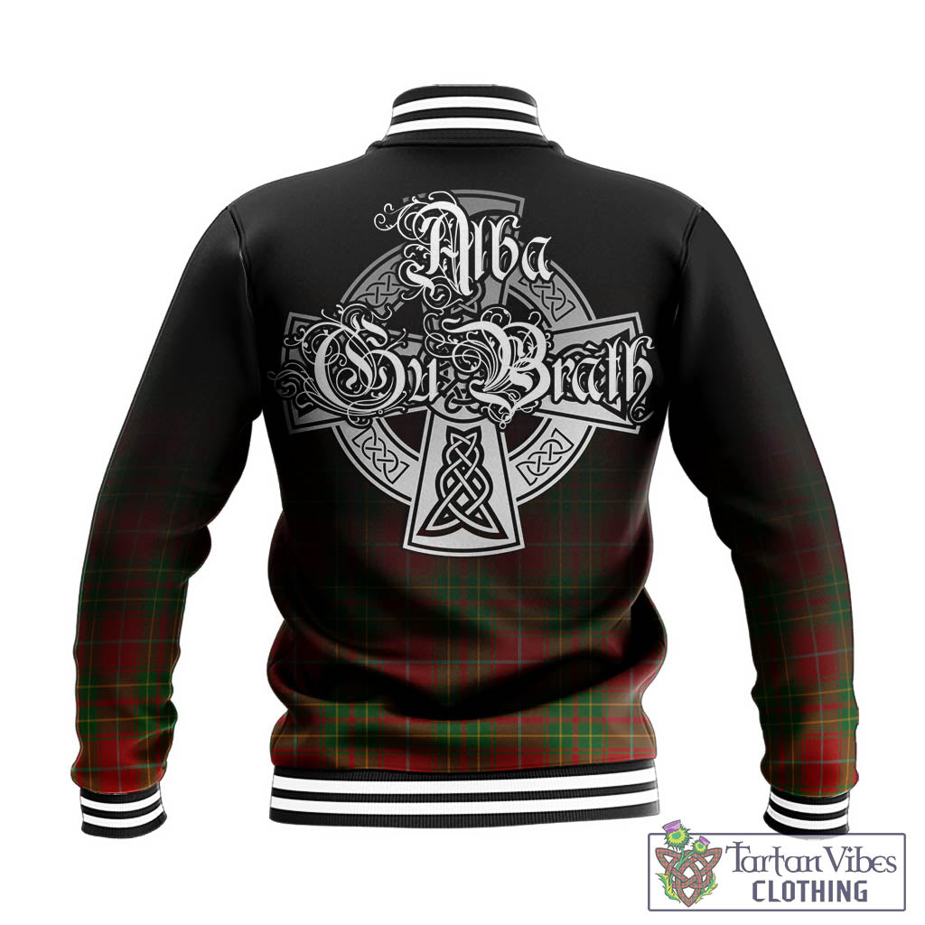 Tartan Vibes Clothing Burnett Ancient Tartan Baseball Jacket Featuring Alba Gu Brath Family Crest Celtic Inspired