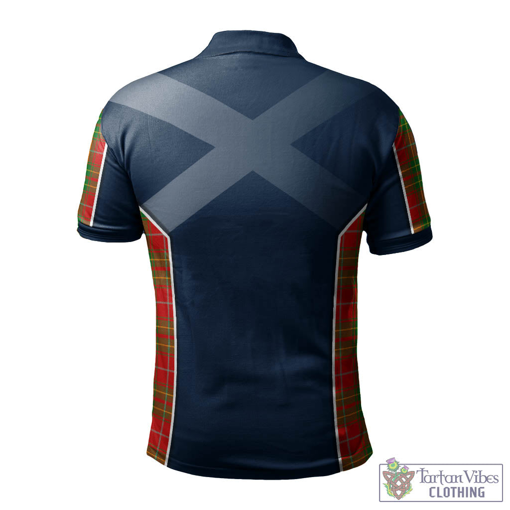 Tartan Vibes Clothing Burnett Ancient Tartan Men's Polo Shirt with Family Crest and Lion Rampant Vibes Sport Style